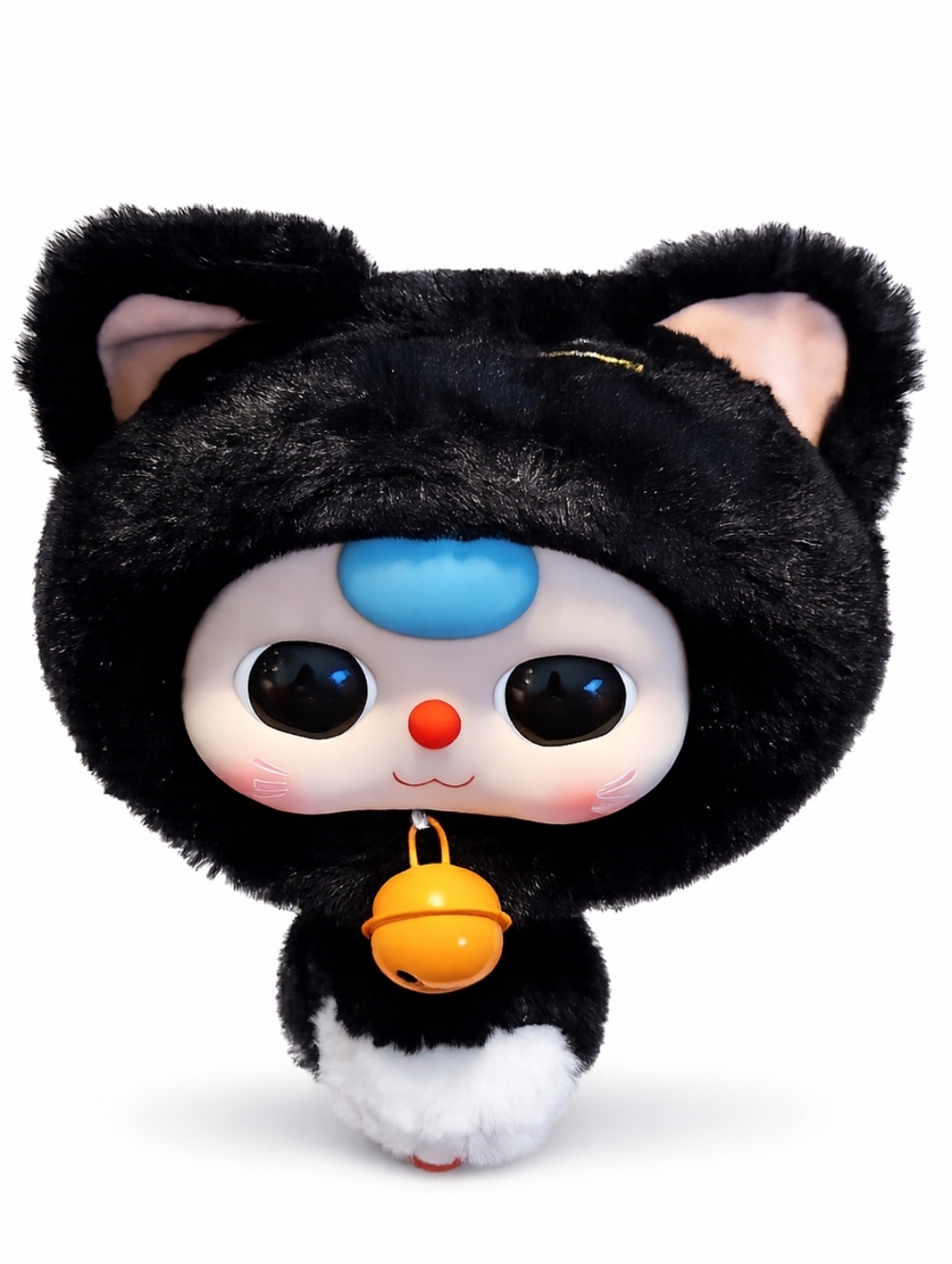 Baby Three Fortune Cat Zipper Bag Plush - NIB - BLACK CAT